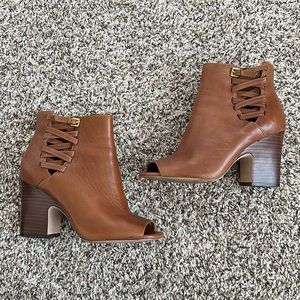 Ralph Lauren Brown open toe booties!